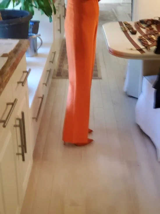 ALICE & OLIVIA WIDE LEG PANTS ORANGE SIZE 2 - 28 INCH WAIST - Picture 4 of 10